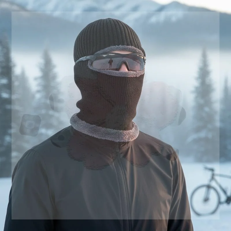 2 in 1 Winter Windproof Beanie Hat Warm Knitted Full Face Ski Mask for Outdoor Sports Cold Weather Use