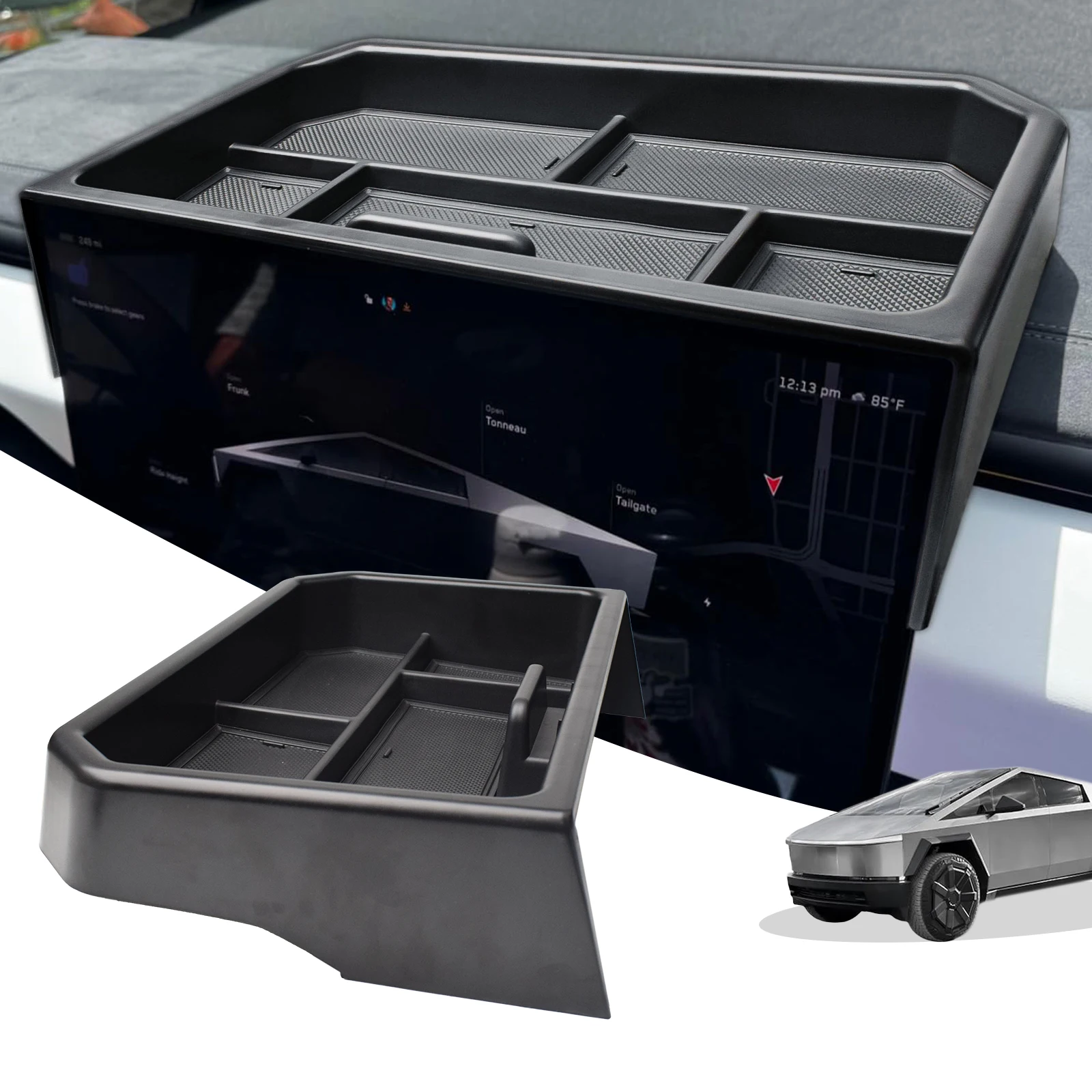 

For 2024 2025 Tesla Cybertruck Car Center Console Dashboard Tray Organizer Dash Board ABS Storage Box Car Interior Accessories