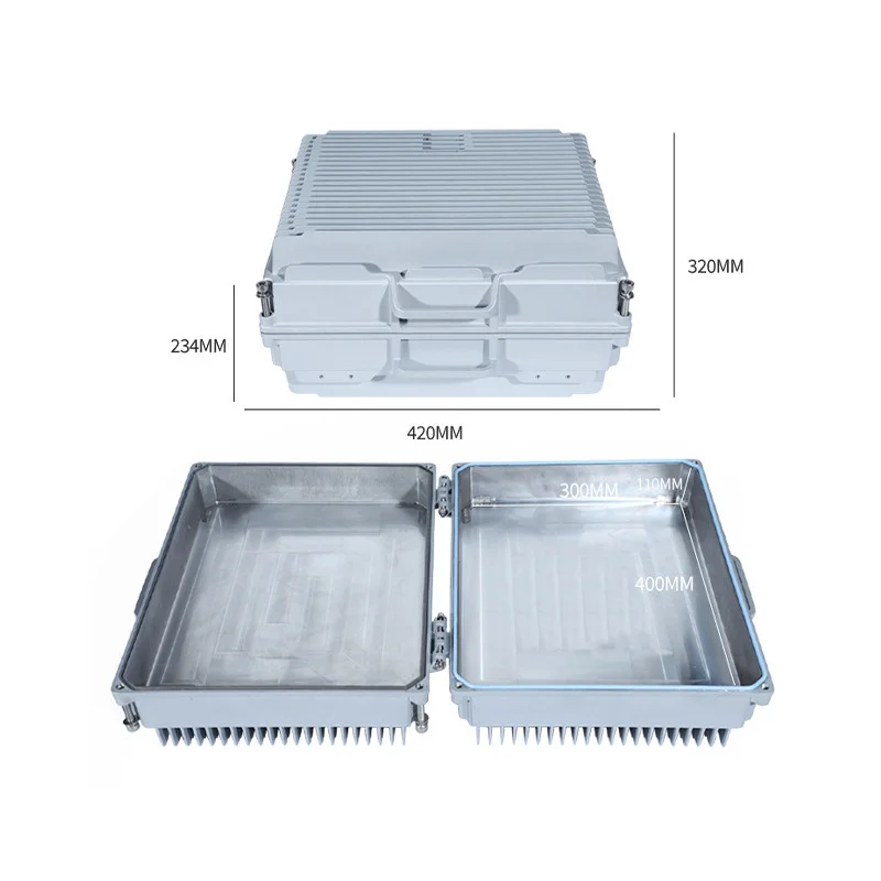 AY420-250W Telecom 4G 5G Base Station ip67 waterproof heat dissipation extruded amplifier outdoor aluminium enclosure