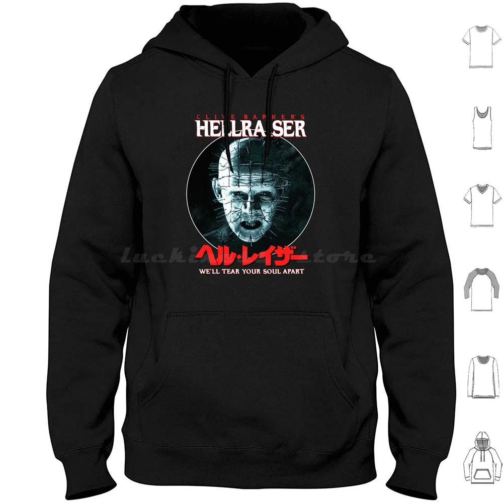 Hellraiser Hoodie cotton Long Sleeve Hellraiser Hellbound Pinhead Cenobites Clive Barker Books Of Blood Cenobite