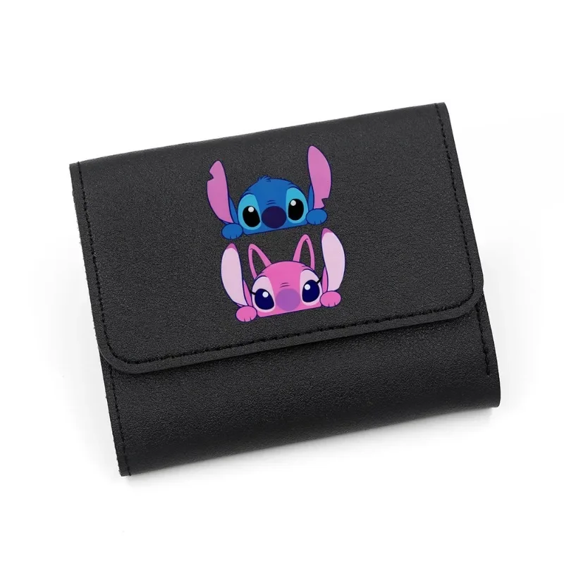 Disney-Carteiras Femininas Lilo e Stitch Zipper, Mini Porta-Moedas, Porta-Cartão Hasp, Carteira Lady Casual, Novo