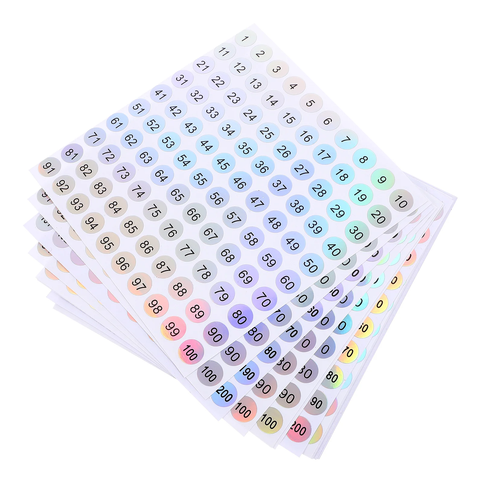 

20 Sheets Color Changing Number Stickers 10mm Diameter Clear Numbers Adhesive Labels for Classroom Inventory DIY Files Folders