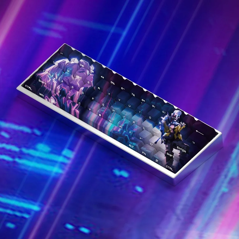 Lucy Theme Keycaps 130 Keys Side Engraved Light-Transmitting Pbt Material Thermal Sublimation Process Mechanical Keyboard Keycap