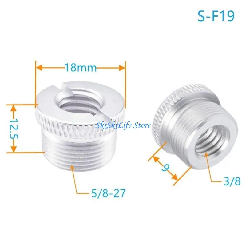 

E65E Screw Adapter Aluminum Alloy Thread 3/8 Female to 5/8 Male Camera Tripod Use