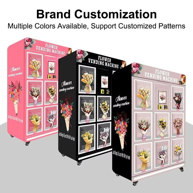 Customized Refrigerated Flower Vending Machine Automatic Cooling Fresh Flower Vend Machine Keep Fresh Long Time For Business