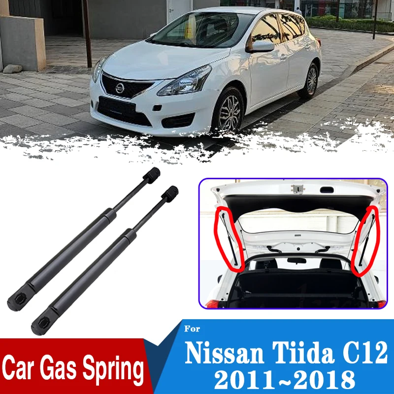 For Nissan Tiida Pulsar C12 2011~2018 2015 2016 Car Rear Trunk Tailgate Boot Gas Shock Strut Damper Lift Support Car Accessories