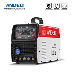 Andeli-溶接機220v ac/dc,tig,パルス,Mma,冷アルミニウム,LCD,インバーター,アルゴン溶接機