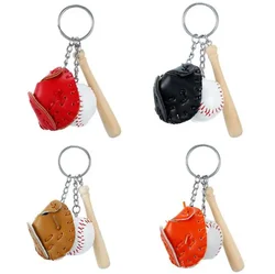 Creative Keychain Glove Baseball Bat PU Leather Baseball Keyring Guitar Keychain Can Open Wine Bottles Promotion Novelty Gift