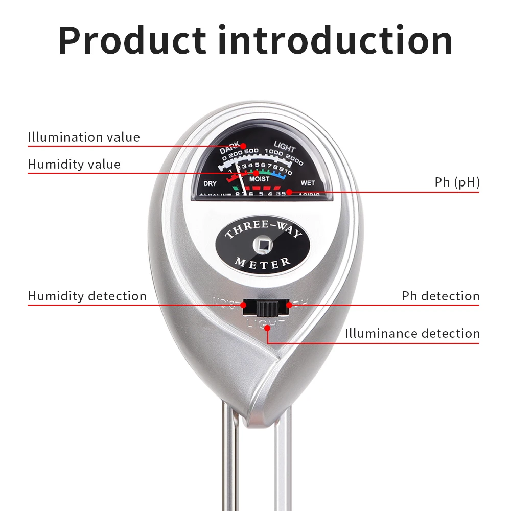 3 w 1 miernik PH gleby wilgotność światła słonecznego detektor wilgotności Tester gleby wilgotności wilgotności czujnik kwasowości brak baterii do