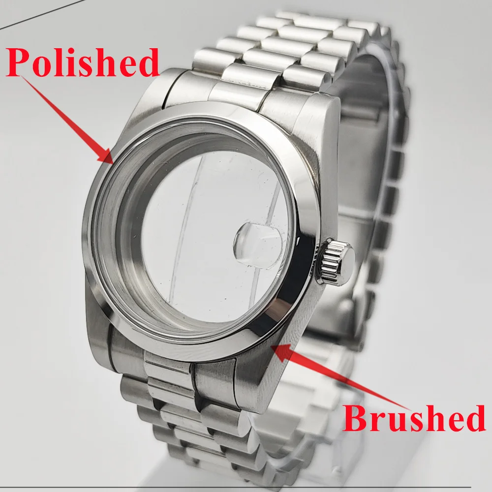 RICHUS NH35 حافظة 36 مللي متر/39 مللي متر فضية حافظة ساعة من الفولاذ المقاوم للصدأ تناسب NH35 NH36 ETA2824 2836 Miyota82-DG ساعة يد تعمل بالحركة اكسسوارات #1