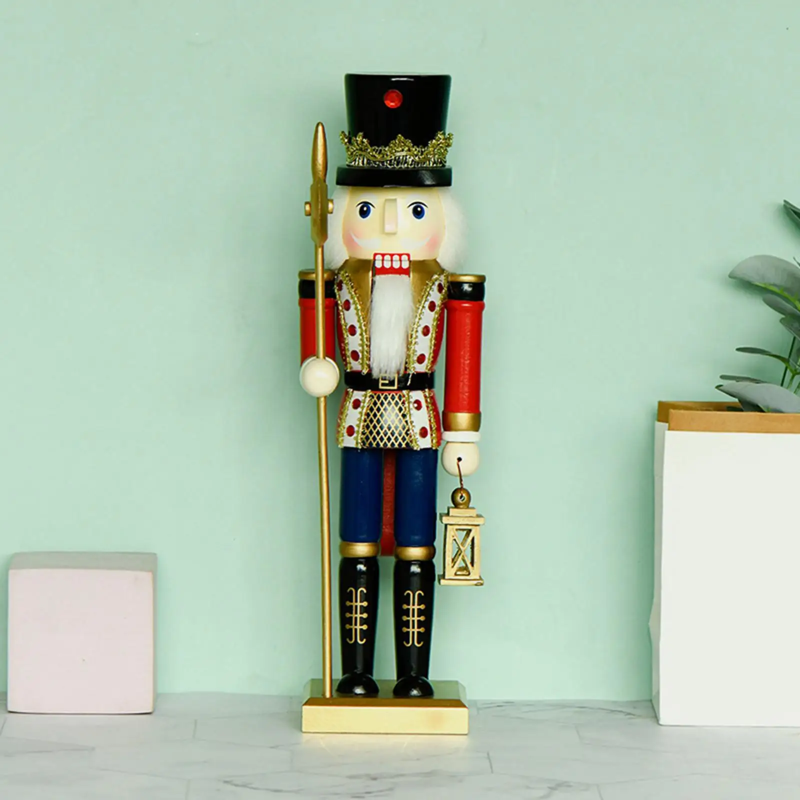 Christmas Nutcracker Figure Traditional Figurine Nutcracker Soldier for Desktop Cabinet Decor