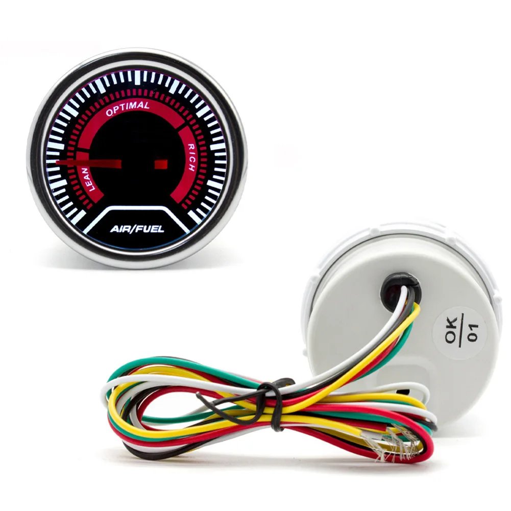 Car Air Fuel Ratio Gauge Air Fuel Ratio 2 52mm Plastic Construction Mounting Hardware Included Straightforward Installation