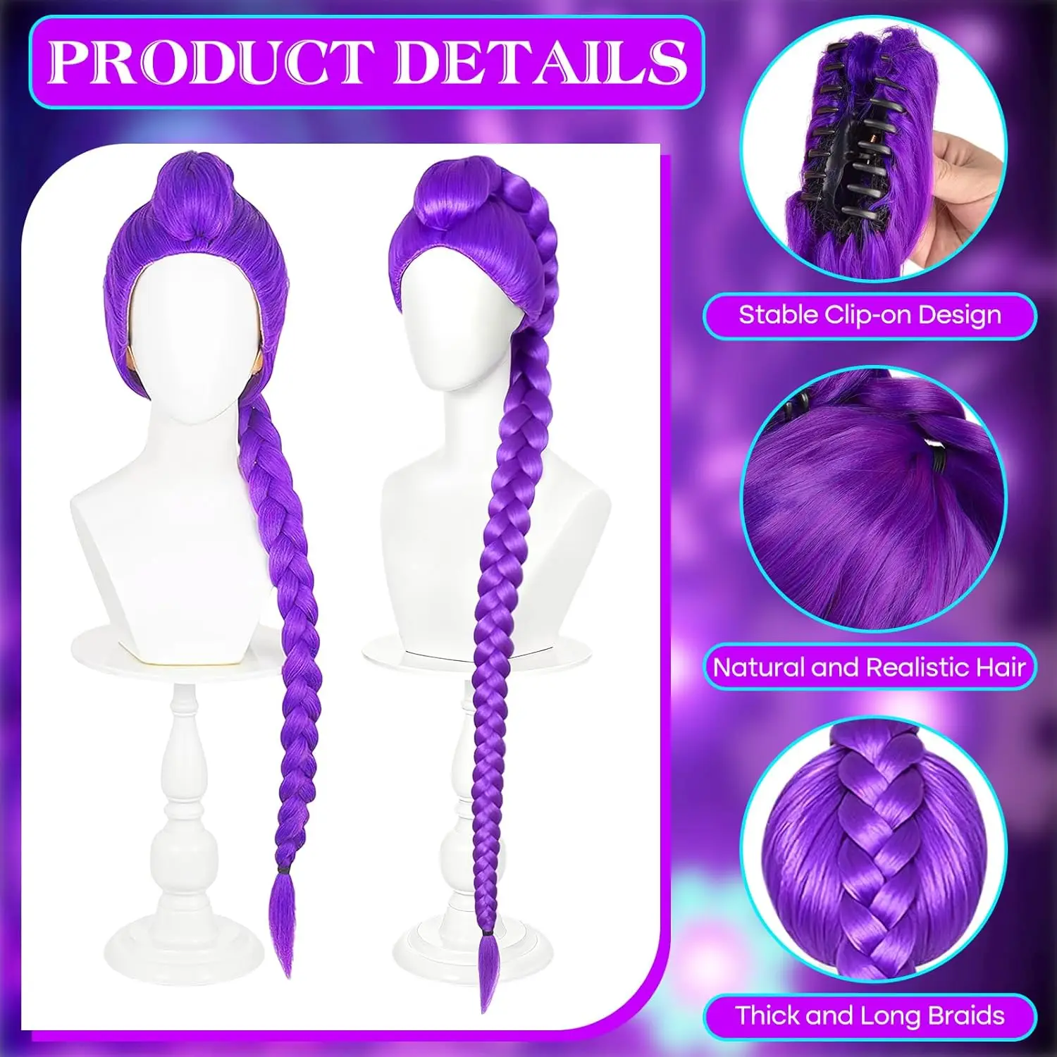 Long Straight Hot Pink Synthetic Wig for Women Adult, Halloween Cosplay Funny Wig for Costume Drag Queen Christmas Dance Anime image 3