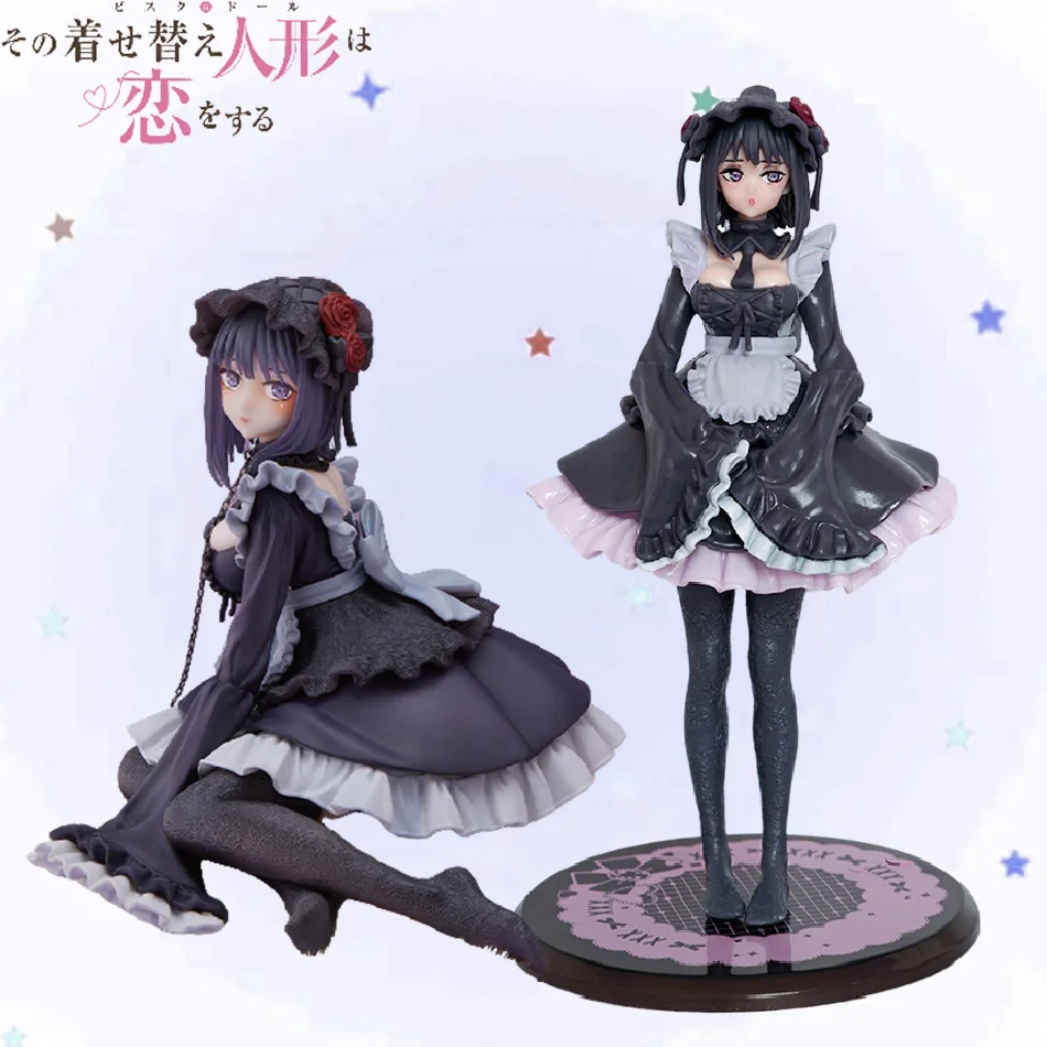 My Dress-Up Darling Marin Figur, Anime Schwarze Dienstmädchen-Outfit Actionfigur, Sammlerstück PVC-Modellpuppe, Desktop-Ornament Geschenk