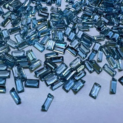 

Natural London Blue Topaz Rectangular Right Angle 2.5 * 5MM Faceted Pointed Bottom Jewelry with Stone