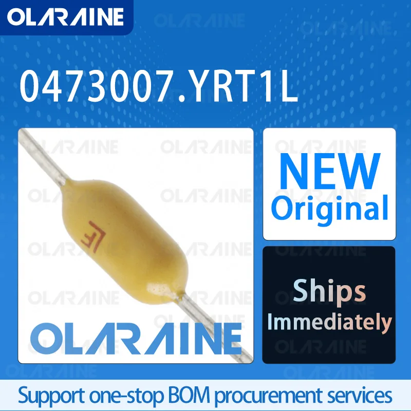 5/10/100Pcs 0473007.YRT1L SMD,12.5x4.5mm Original IC chip Fuses with leads – through-hole type RoHS Current 7 A AC125 VAC