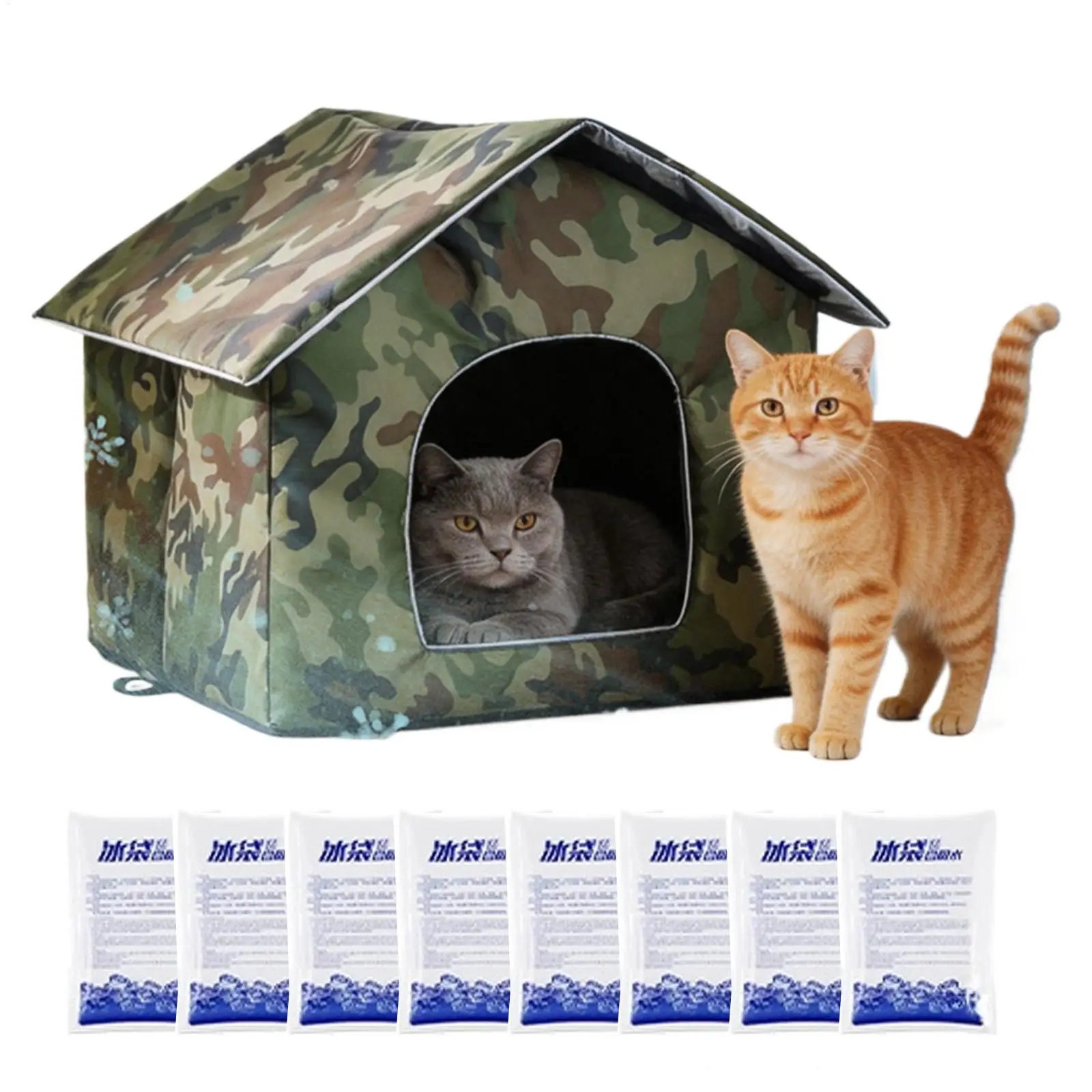 

Cat Cooling House Thermal Insulation 3 Layer With Ice Packs Cooling Outdoor Cat House For Kitten Puppy Dog Living Room Balcony