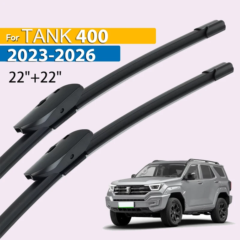 

Wiper Front Wiper Blades For WEY Tank 400 2023 - 2026 Windshield Windscreen Clean Window Car Rain Brushes 22"+22"