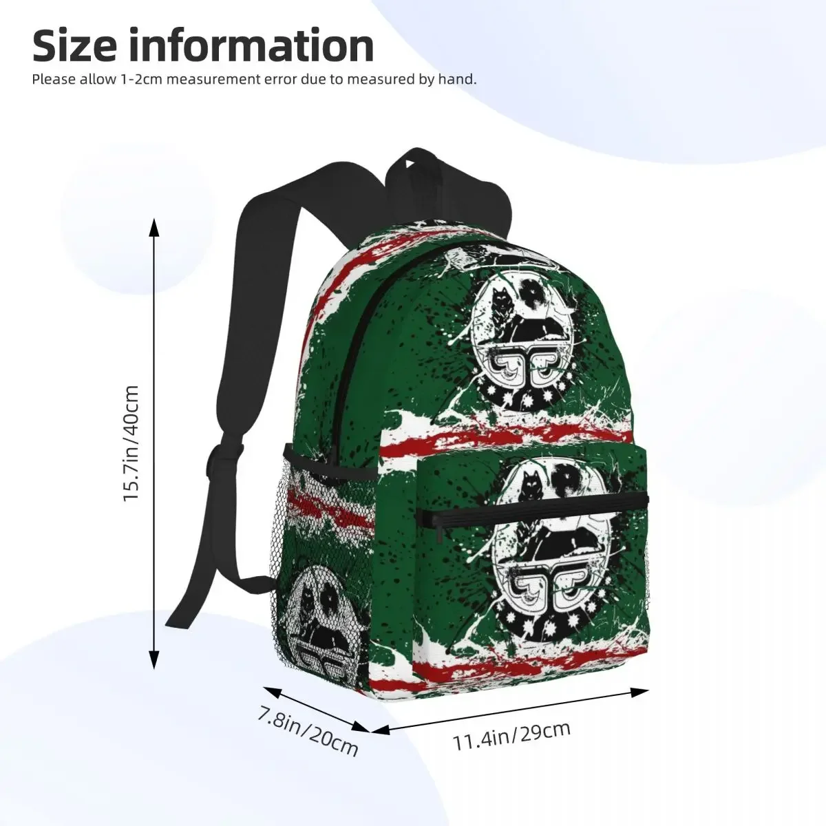 Chechen Borz Chechnya Coat Of Arms Student Backpack School Bag Hiking Travel Daypack for Men Women Bookbag Shoulder Bags
