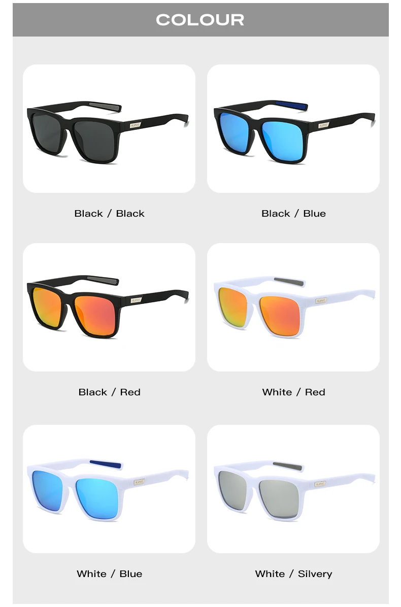 Karos Driving Polarisierte Sonnenbrille UV400-Schutz Winddichte Brille für Männer und Frauen Eckige Fahrradbrille mit Etui YZ2013 – Detail 10