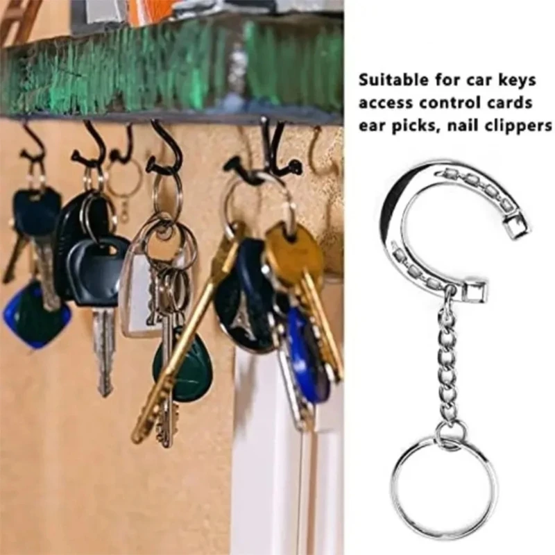 Fashionable Horseshoe Key Holder Snaffle Bit Keychain Accessory Charm Pendant for Stylish Men and Women Daily Use