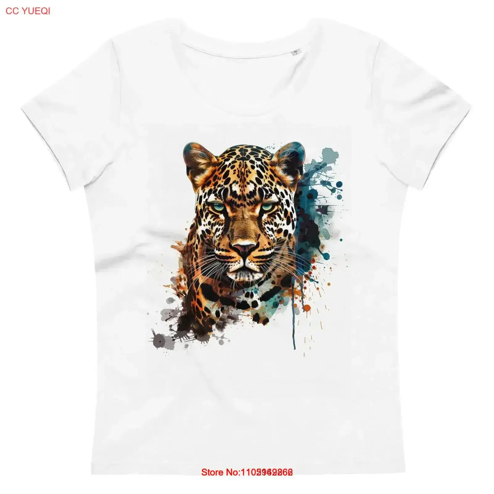 

Женская футболка с короткими рукавами World of Wilds Leopard Splatter 2, винтажная стираная уличная одежда, мягкая модная стильная винтажная одежда