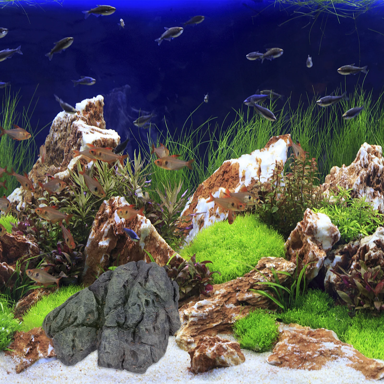 

Simulation Stone Aquarium Decoration Lifelike Resin Ornament Safe Fish Tank Landscape Pet Shelter Simulation Stone