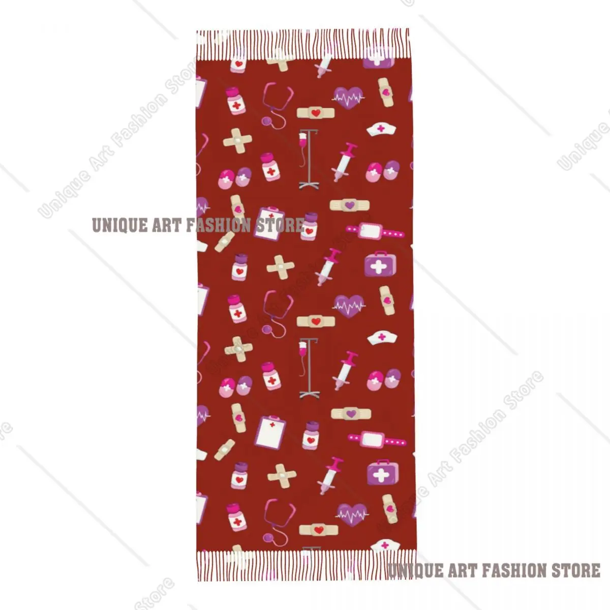 Mignon hôpital modèle médical cadeau pour infirmières écharpe gland foulards femmes doux chaud châles et enveloppes longue automne hiver châle enveloppement