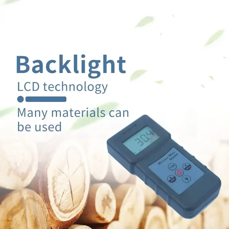 MS300 Portable Digital Moisture Meter for Wood Timber Bamboo Carton Concrete Glass Measurement