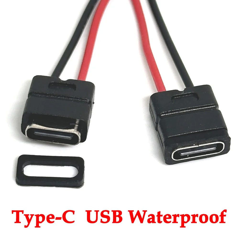 

1-10pcs USB Type C Waterproof Connector Type-C With card buckle Female High Current Fast Charging Jack Port USB-C Charger Plug