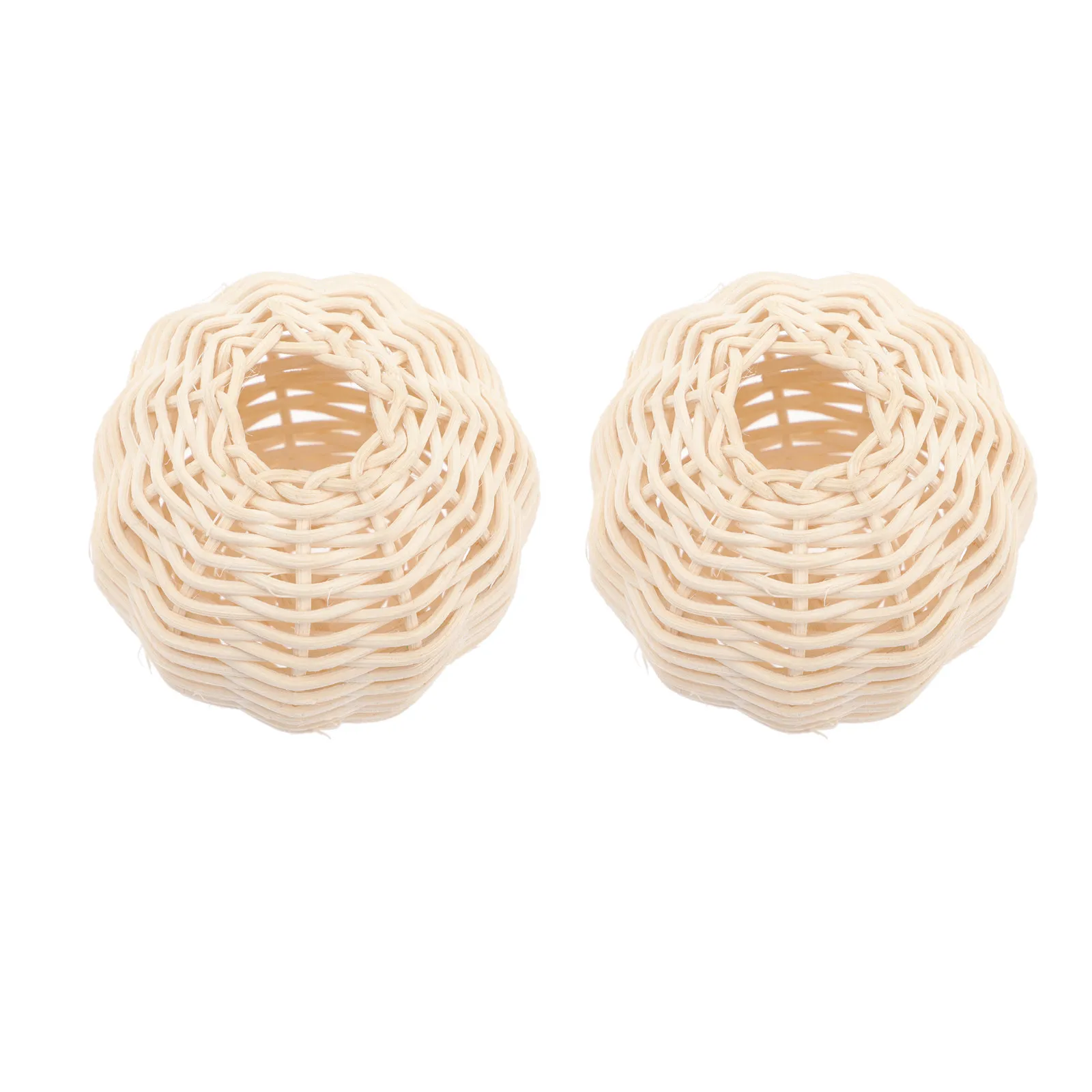 

2Pcs Rattan Lamp Shade Models Woven Lampshade Garniture for Desk Lamp Living Room Bedroom Study Decorative Protective Light
