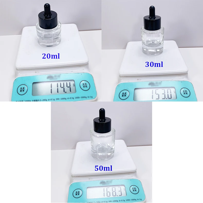 20/30ml/50ml Tropf flasche Klarglas dicker Boden Aroma therapie flüssige Essenz Massage öle Serum pipette Nachfüllung Hautpflege – Detail 8