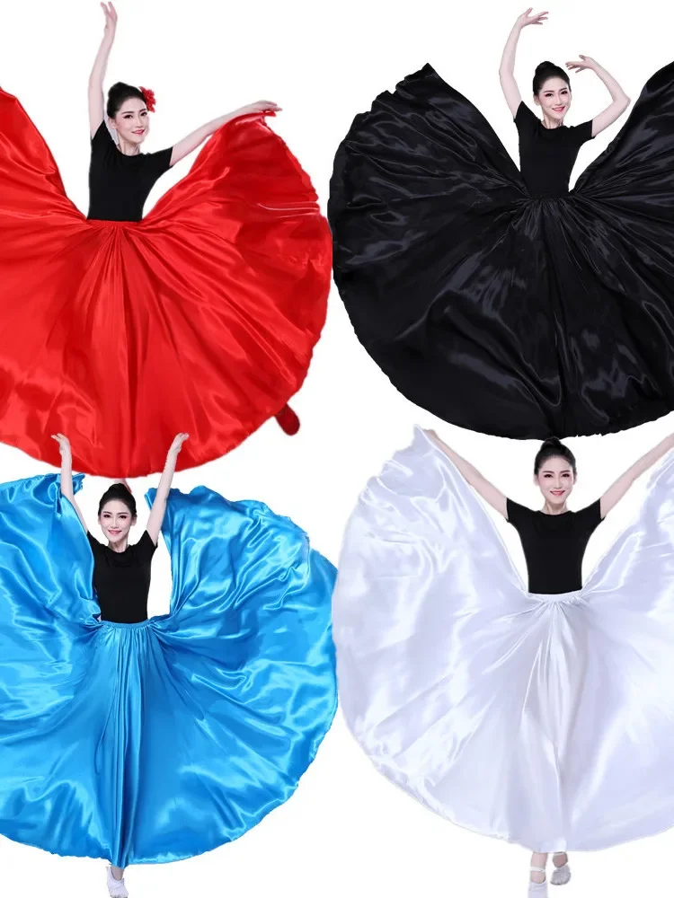 Flamenco Skirts For Women Spanish Dance Gypsy Belly Chorus Adult Solid Stage Performance Women Bullfighting Spain Single Skirts