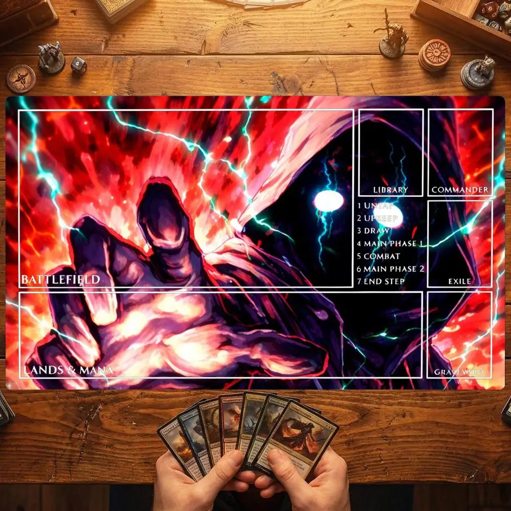 Purple Aura Shadow Mage Magic Party Game Mat Durable Rubber for MTG&TCG Games 35X60 Mouse Pad Offices Desk Mats Friendly Design