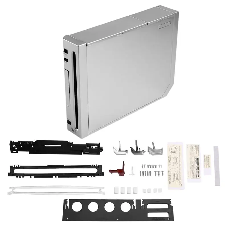 

Корпус для игровой консоли ABKQ-For NS-Wii с кнопками, сменный корпус для ремонта игровой консоли Wii с кнопками, серебристый