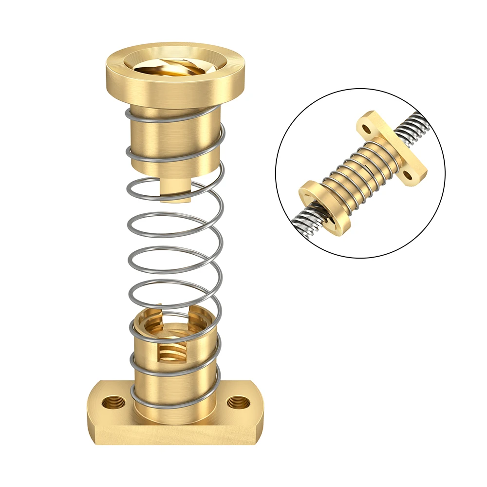 RAMPS T8 Anti Backlash Lead Screw Nut 2/4/8mm Brass Nut For Ender 3 CR10 T8 Lead Screw Spring Nut DIY CNC 3D Printer Parts