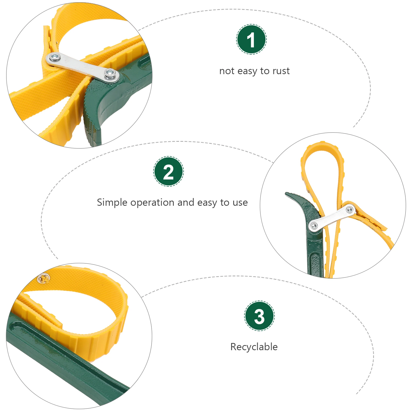 

Oil Filter Wrench Steel Rubber Compact Maintenance Tool for Car Trucks Farm Equipment Adjustable Remover Spanner