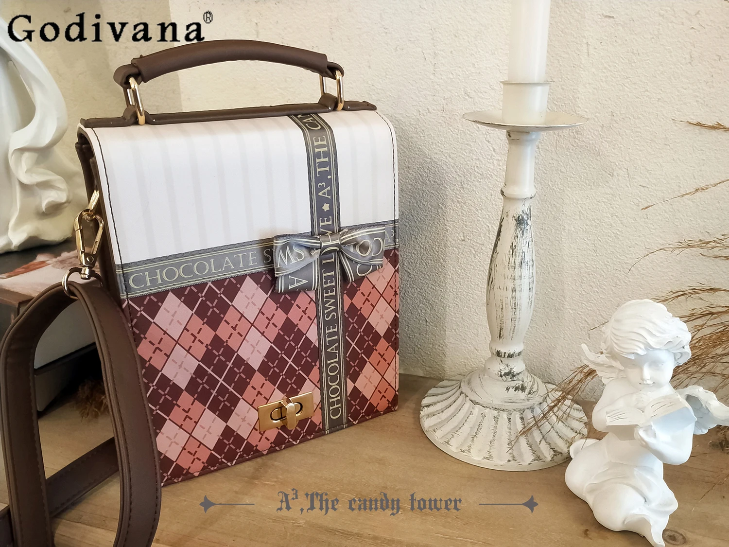 

2025 New Japanese Original Lolita Handheld Tote Bag Sweet Cute Girl JK Uniform Fashion Versatile Small Square Bag