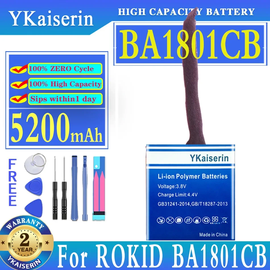 

YKaiserin Battery 5200mAh For ROKID BA1801CB Digital Batteries