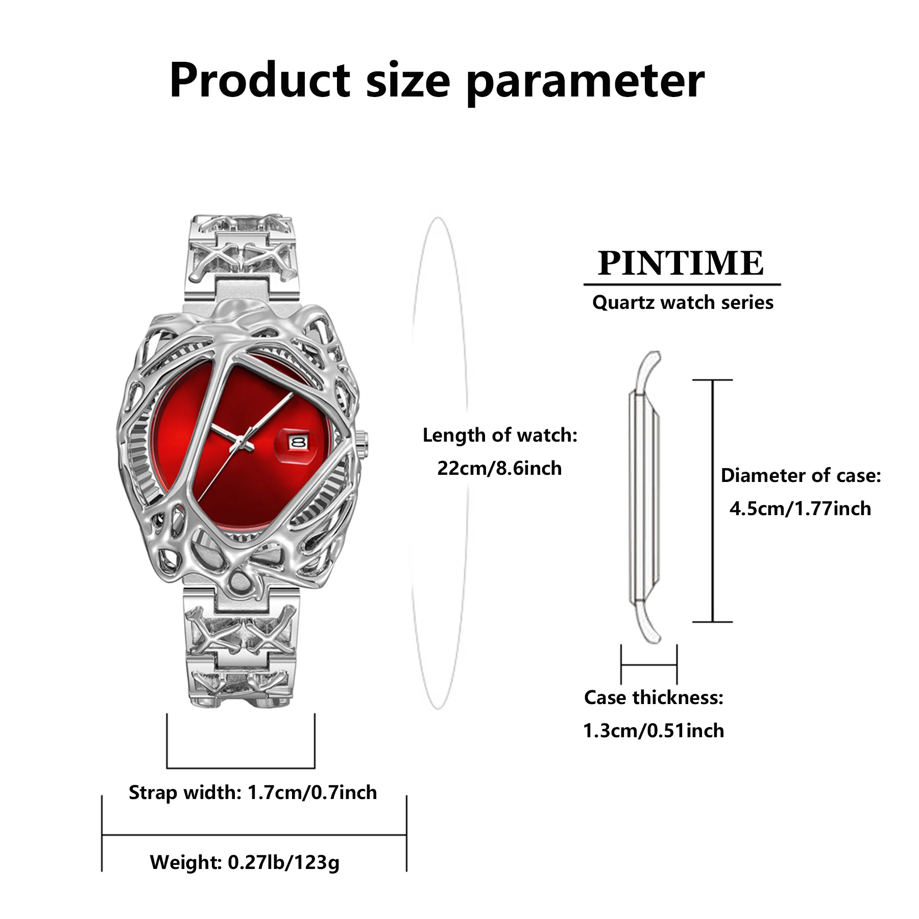 1pc quartz watch, trendy androgynous spider-web venom-shaped unique and niche style, retro large dial men's watch