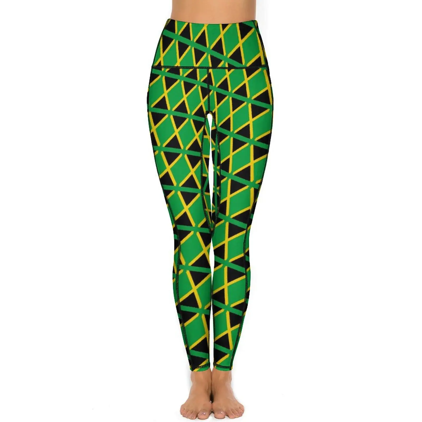 Jamaica Flag Travel Leggings Sports Fan Work Out Yoga Pants Lady High Waist Breathable Sport Pants Elastic Custom Yoga Legging