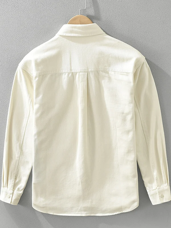 Casual Long Sleeve Workwear Shirt Men's Trendy Brand Loose Spring Autumn Jacket Coat Color Block Contrast Artistic Fashion