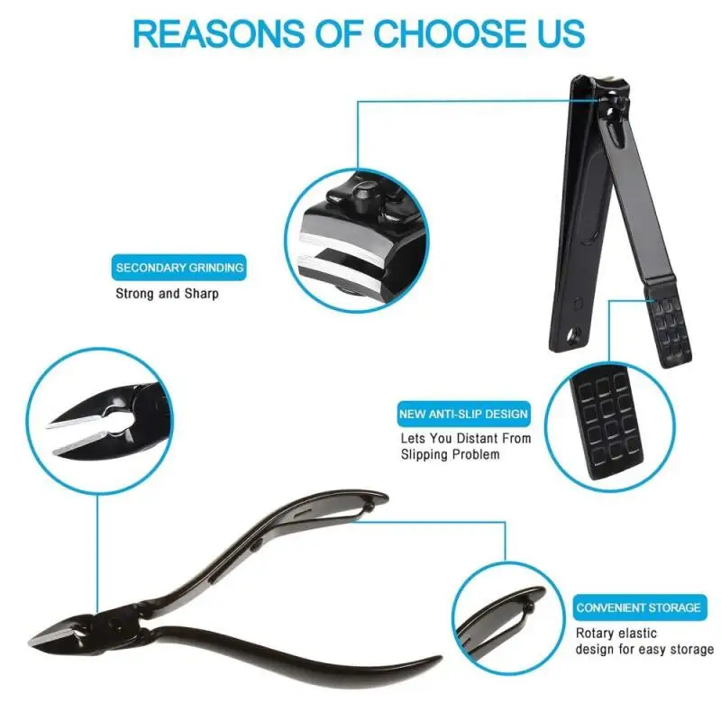 Professional 7/8/10/12/15 Piece Nail Care Kit Carbon Steel Manicure & Pedicure Set Nail Clippers Set with Travel Case