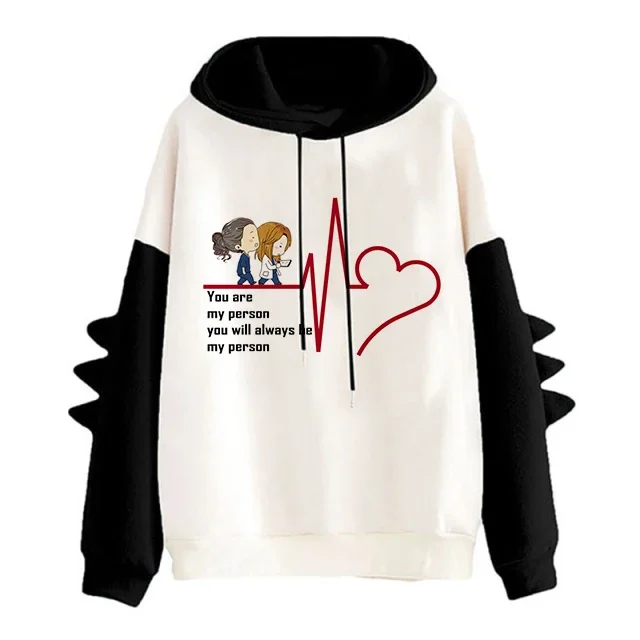 

Ulzzang Aesthetic Anime Hoody Unisex Greys Anatomy Sweatshirt Women You're My Person Hoodies Korean Style Harajuku Hooded Female