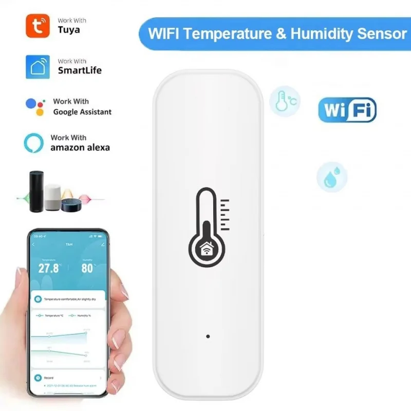 

TUYA Smart WiFi Датчик температуры и влажности, измеритель температуры и влажности, интеллектуальная связь управления для всего дома