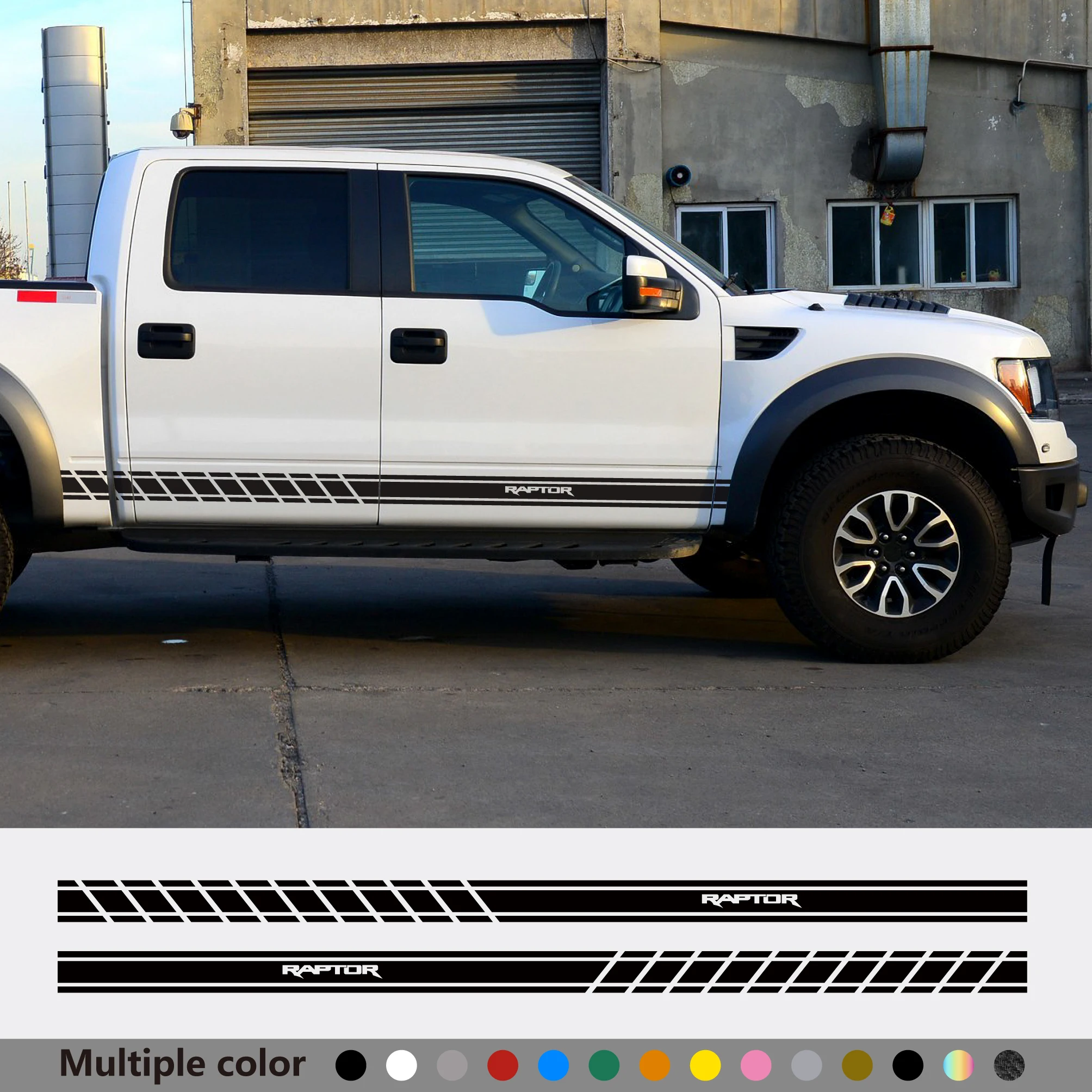 

2pcs Car Sticker Apply for Ford Raptor F150 F250 F350 F450 F550 F650 F750 Auto Door Side Stripe DIY Decal Car Tuning Accessories