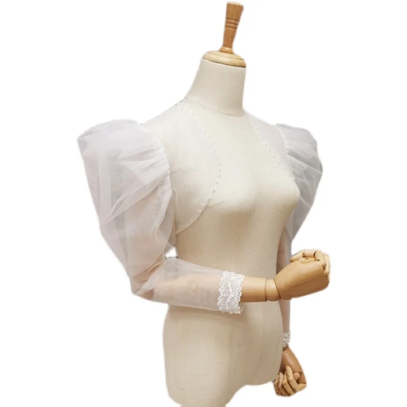 New ivory puff removable Detachable  sleeve top  for dresses bridal accessories