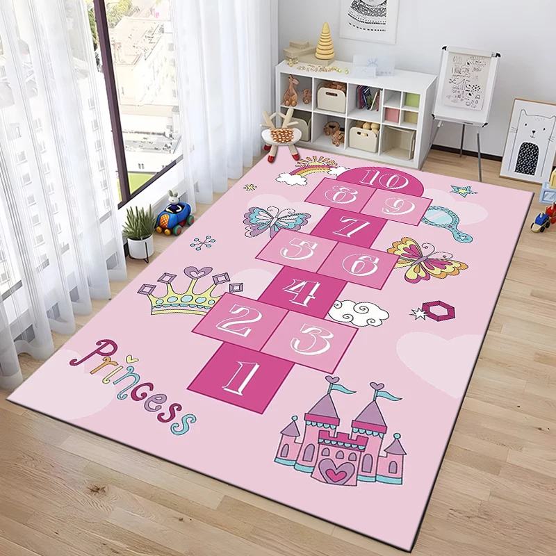 Cartoon Hopscotch Indoor Parent-child Game Decoration Carpet Bedroom Bedside Children's Number Game Room Decoration Floor Mat