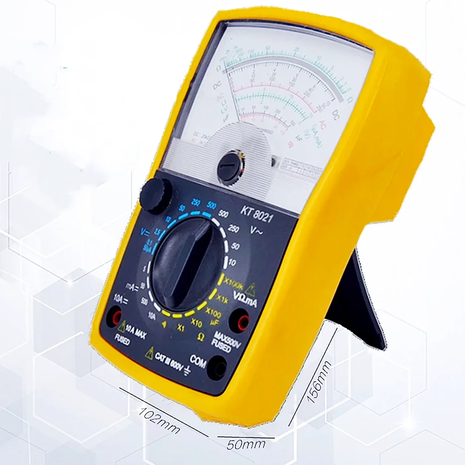 KT8031 High Precision Pointer Display Analog Multimeter AC/DC 500V 10A 20MΩ High Sensitivity Handheld Analog Multimeter