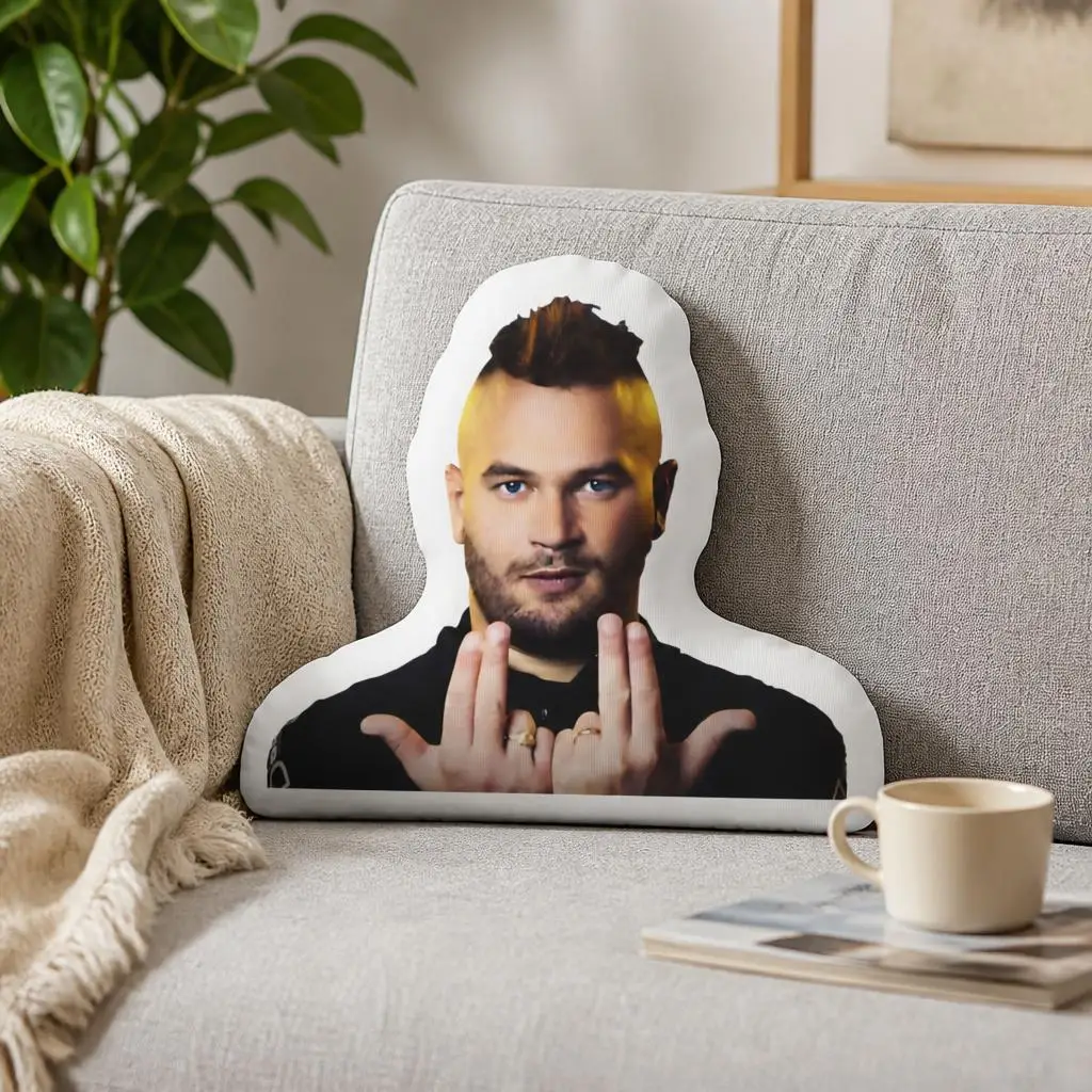 Jul Rapper Portrait Shaped Pillow Irregular Stuffed Cushion Throw Pillow for Sofa Home Decor Music Fan Gift French Hip Hop